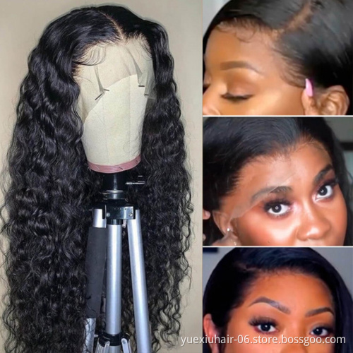 13*4 Lace Front Natural Human Virgin Hair Water Wave Wigs Full Cuticle Aligned Unprocessed Indian Virgin Hair Extensions Wigs